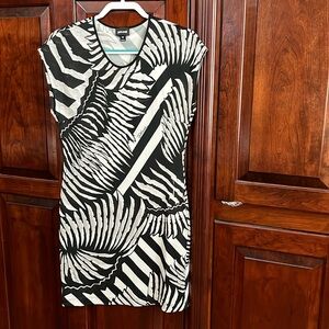 JustCavalli casual dress black/cream/gray size 46